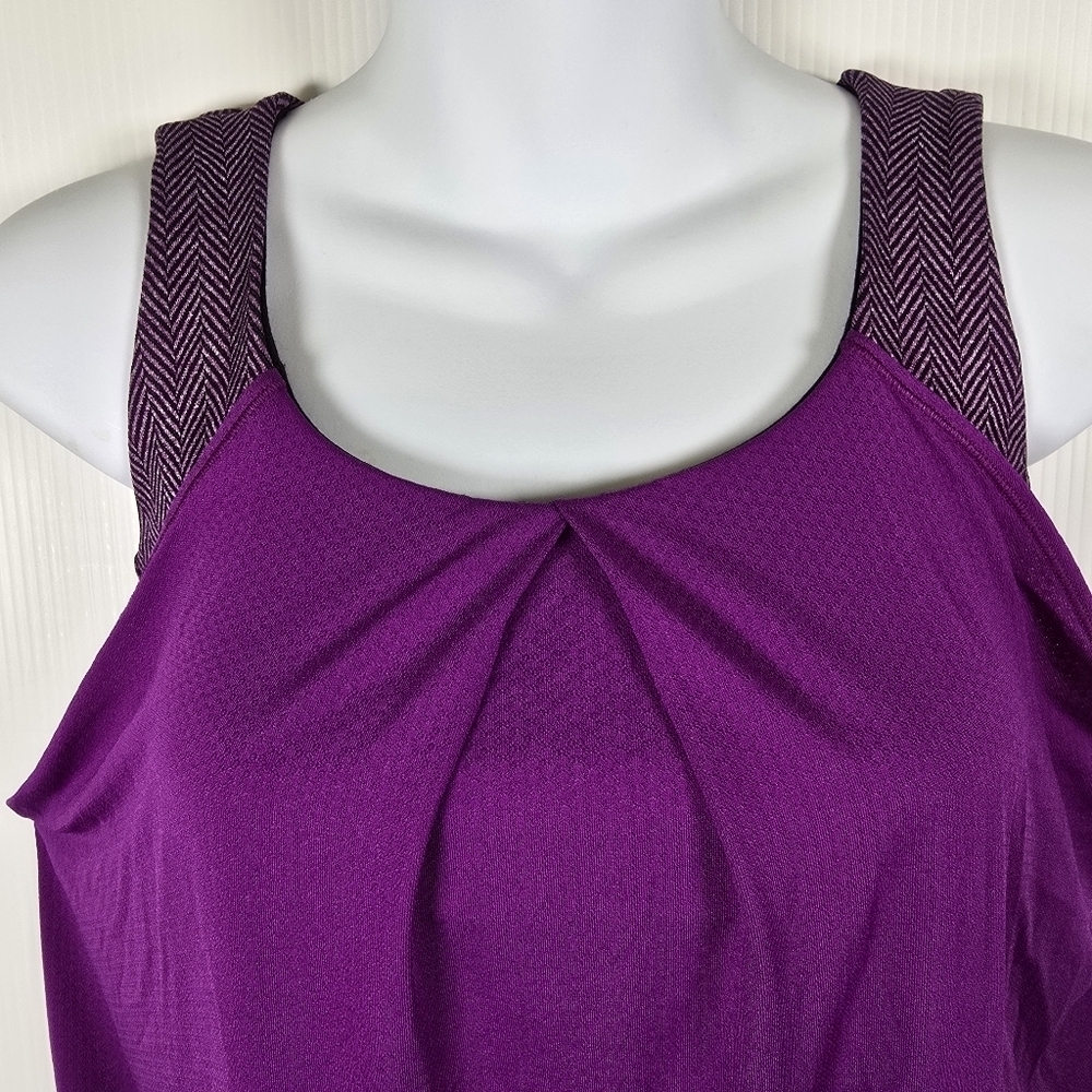 Lululemon Womens Double Layered Tank Top In Bright Purple &Sports Bra Size 8 - Picture 3 of 10